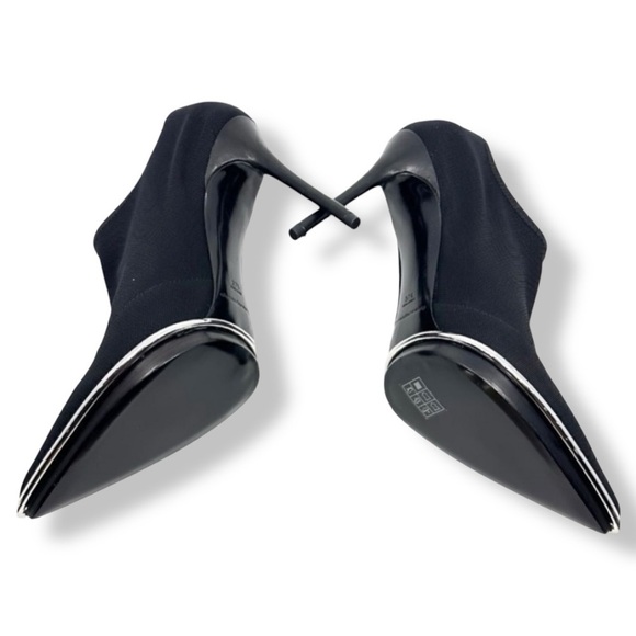 ALEXANDER WANG Cara Stretch Mesh Pointy Toe Sock Fit Pull On Ankle Booties 37.5 - Picture 7 of 14